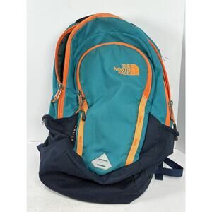The North Face Vault Backpack Day Hiking Adventure Pack Turquoise And Orange